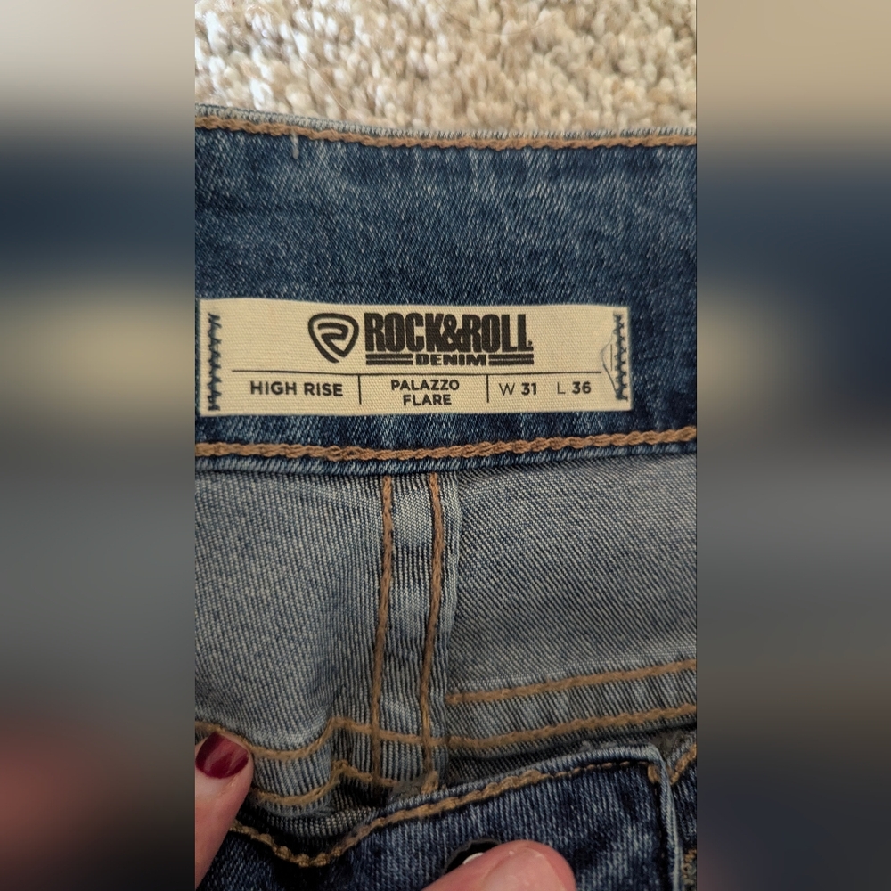 Rock & Roll Denim® Ladies Palazzo Flare Leg Jeans  - Picture 6 of 11